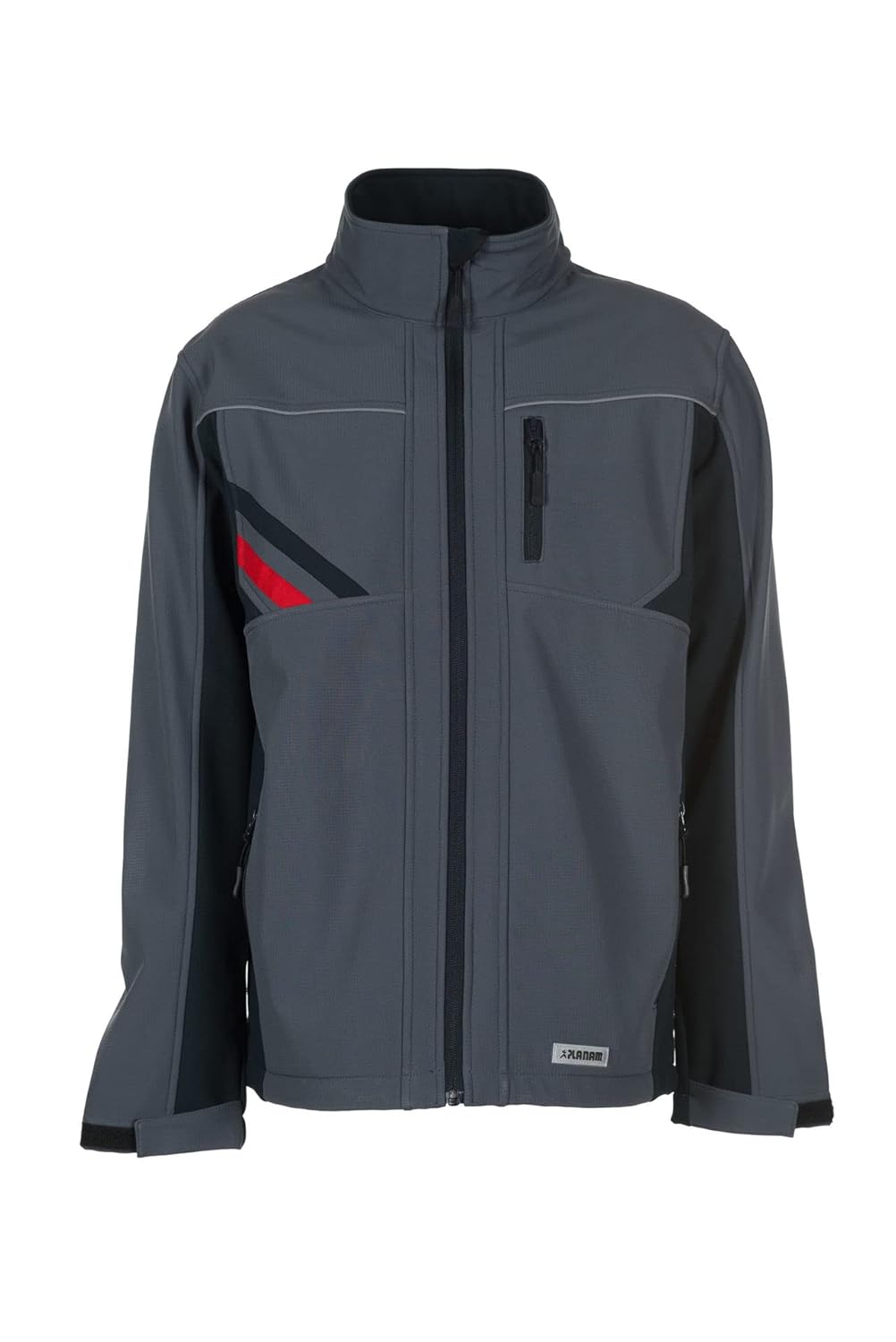 Planam Highline Herren Winter Softshelljacke schiefer schwarz rot Modell 2382 Grösse XL XL schiefer/