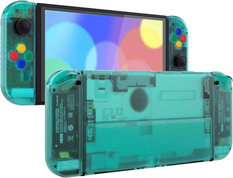 eXtremeRate Full Hülle für Nintendo Switch OLED, DIY-Ersatz Konsole case & Kickstand, NS Joycon Gehä