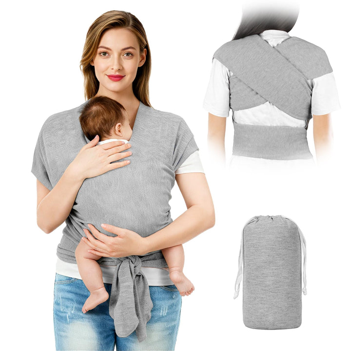 AOOWU Babytrage Tragetuch Baby Neugeborene bis 15 kg - Freihändiges Babytragetuch -Einfach Anzuziehe