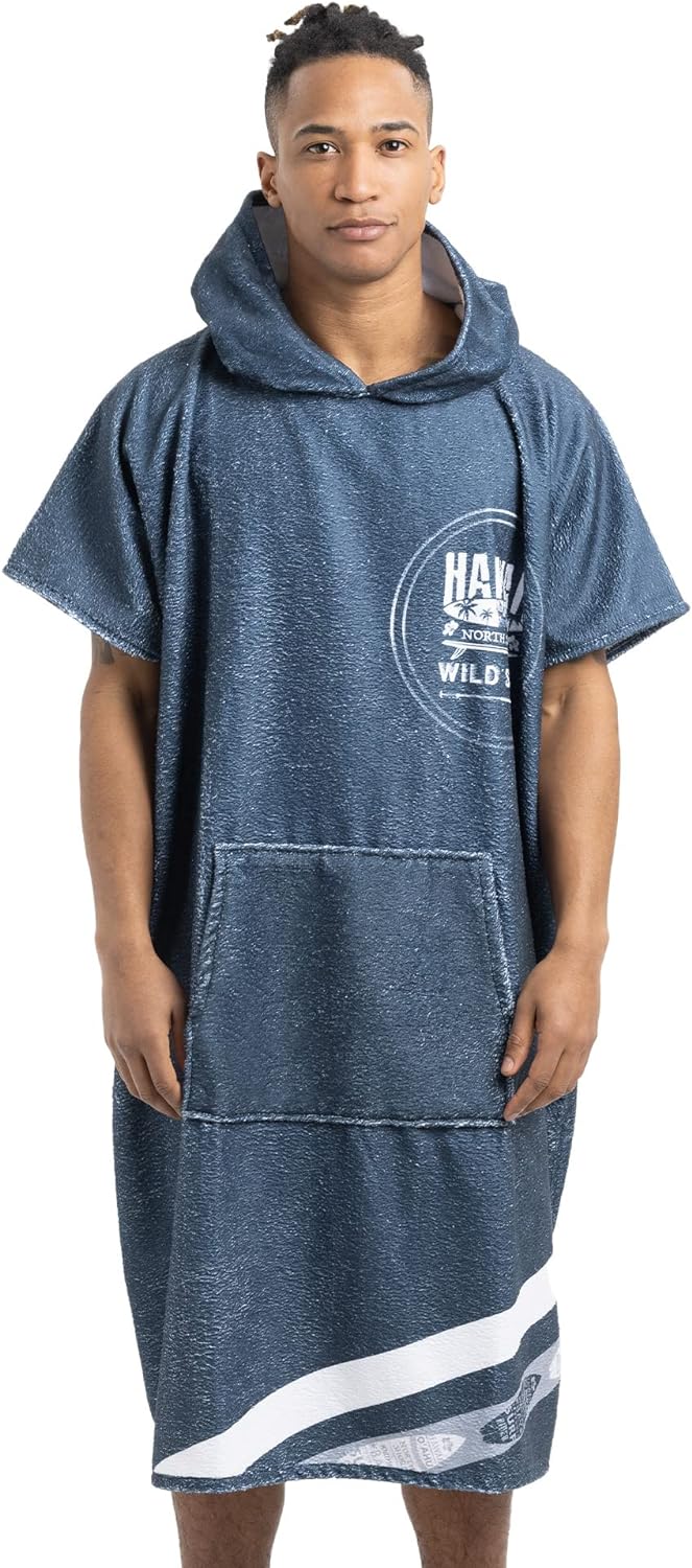 HOMELEVEL Badeponcho Unisex - Surf Poncho aus Baumwolle/Polyester - Handtuch für Erwachsene - Badema
