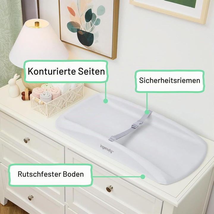 Ingenuity, Comfy Clean Wickelauflage, wasserdichter Eva-Schaum, leicht abwischbares Polster mit Sich