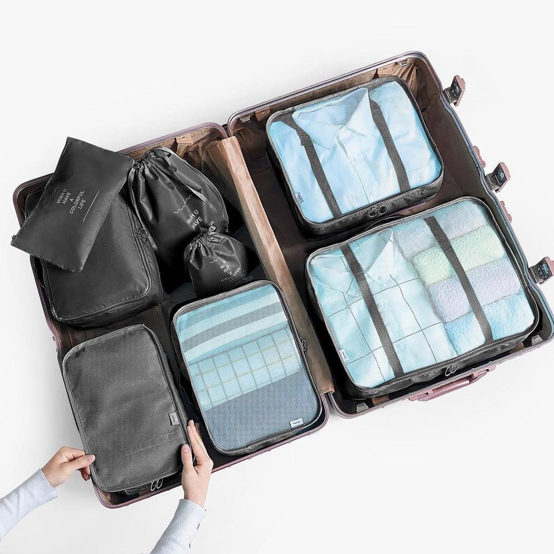 BillyBath Koffer Organizer set, Packing Cubes Kleidertaschen Schuhbeutel Reiseorganizer Packwürfel K