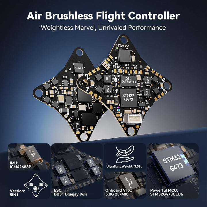 BETAFPV Air65 Brushless Whoop Quadcopter, 1S Ultraleichte 65mm Mikro RC Drohne mit G473 5IN1 Air Bru