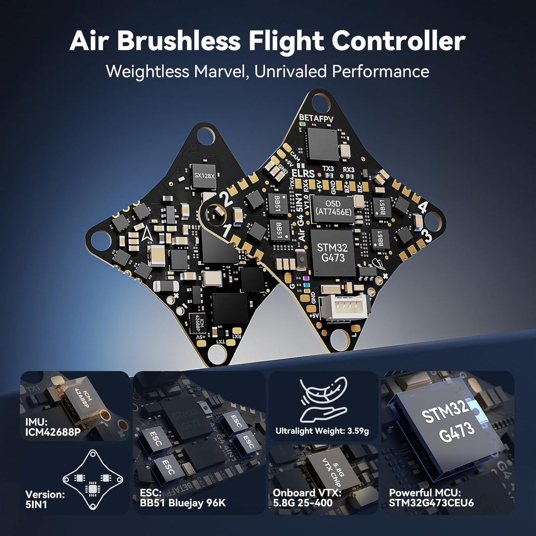 BETAFPV Air75 Brushless Whoop Quadcopter, Ultralight 1S 75 mm Micro Whoop Drone with G473 5-in-1 Air