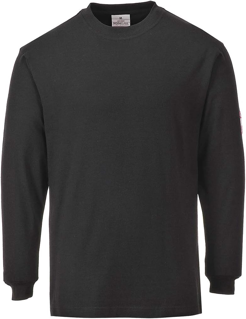 Portwest FR11 - FR antiestático de la camiseta, color Negro, talla Large L Schwarz, L Schwarz