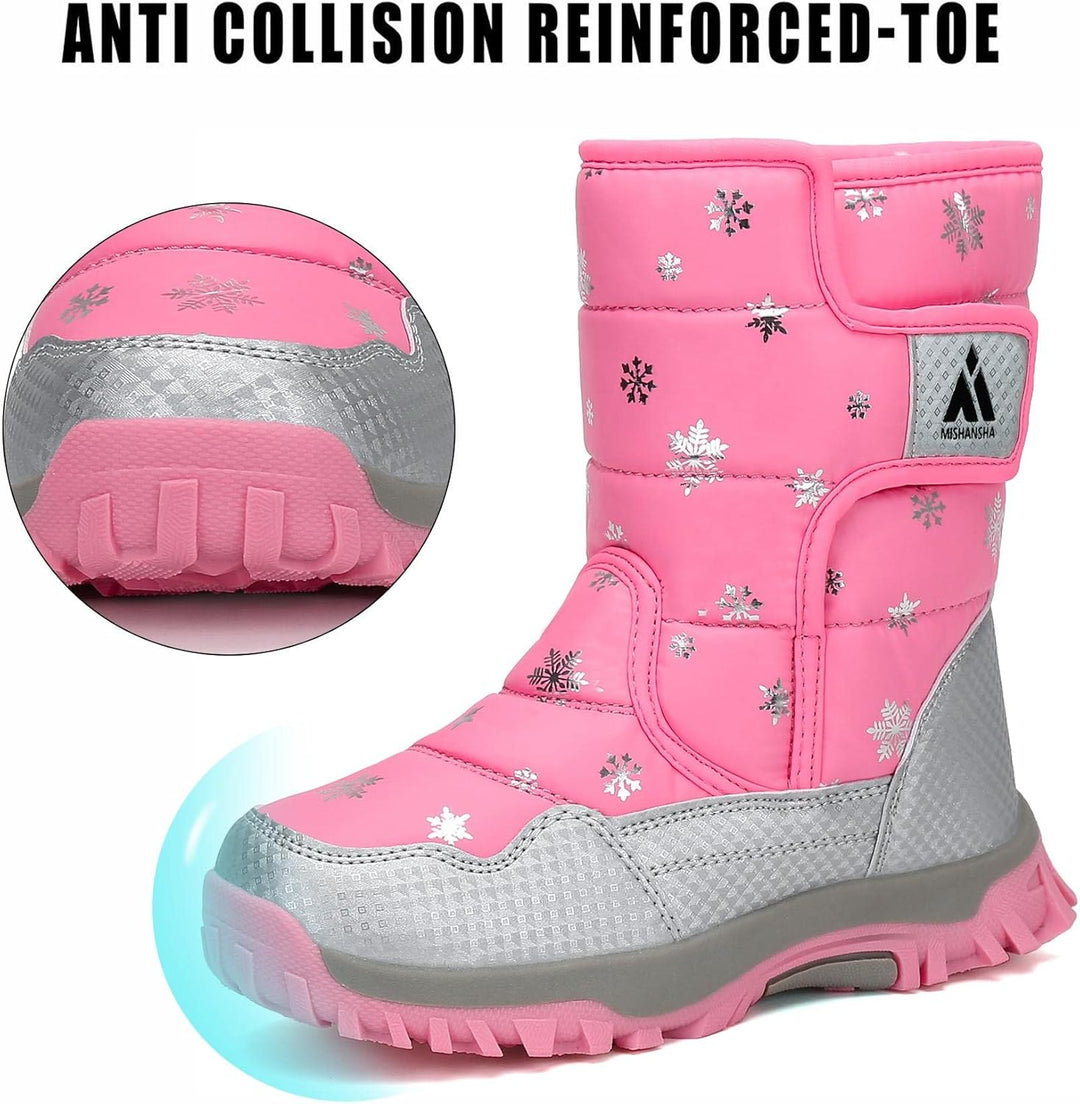 Mishansha Kinder Winterstiefel Jungen Schneestiefel Mädchen Warm Gefütterte Rutschfeste Winter Snowb