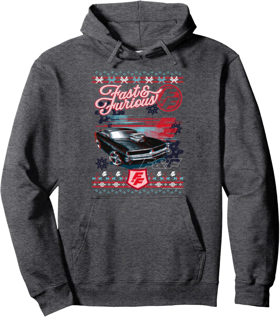 Fast & Furious Ugly Christmas Sweater Car Logo Pullover Hoodie