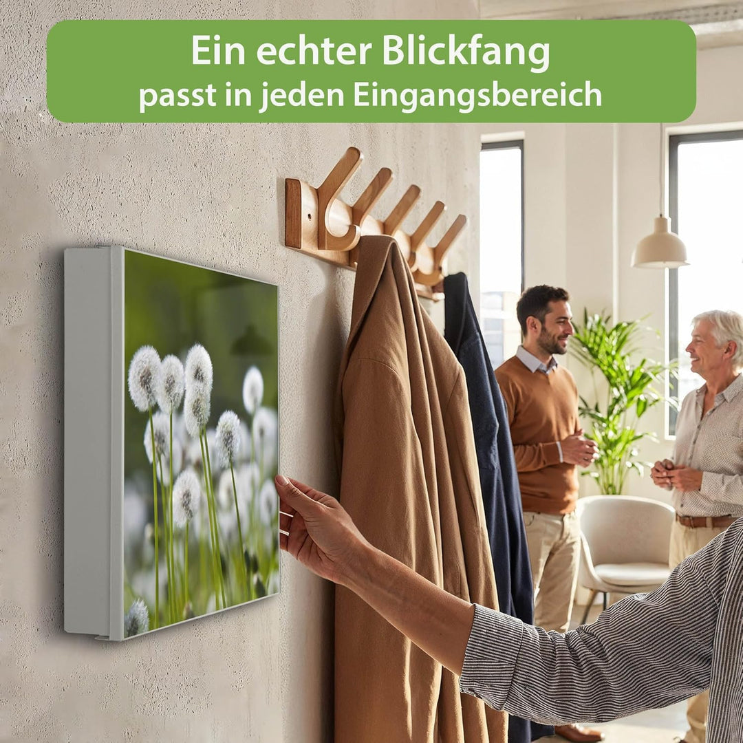 banjado Grosser Schlüsselkasten Metall - Schlüsselbox 30x30cm mit 32 Haken - Schlüsselkasten modern