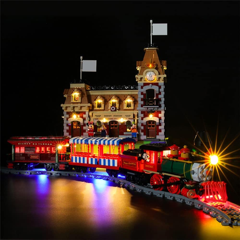 GEAMENT LED Licht-Set Kompatibel mit Lego Disney Zug mit Bahnhof (Disney Train and Station) - Beleuc