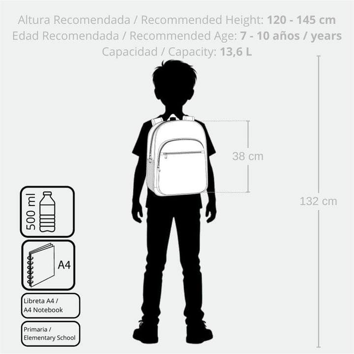 Disney Mickey Mouse Fashion Schulrucksack mit Wagen, mehrfarbig, 30 x 38 x 12 cm, Mikrofaser, 13,68