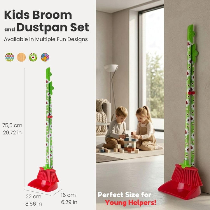 VIGAR Ladybug Kombi-Set mit Besen und Kehrschaufel für Kinder, Reinigungsset für Kinder, Besen mit S