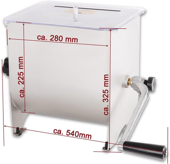 Beeketal 'Mixmaster-20P' Edelstahl Fleischmischer Marinator mit 20 Liter Volumen, Butterfly-Mischpad