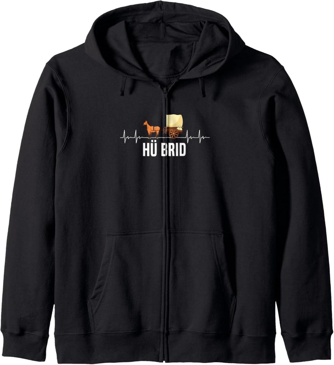 Hü Brid Pferd Kutsche Hybrid Reiten Lustig Herzschlag Kapuzenjacke