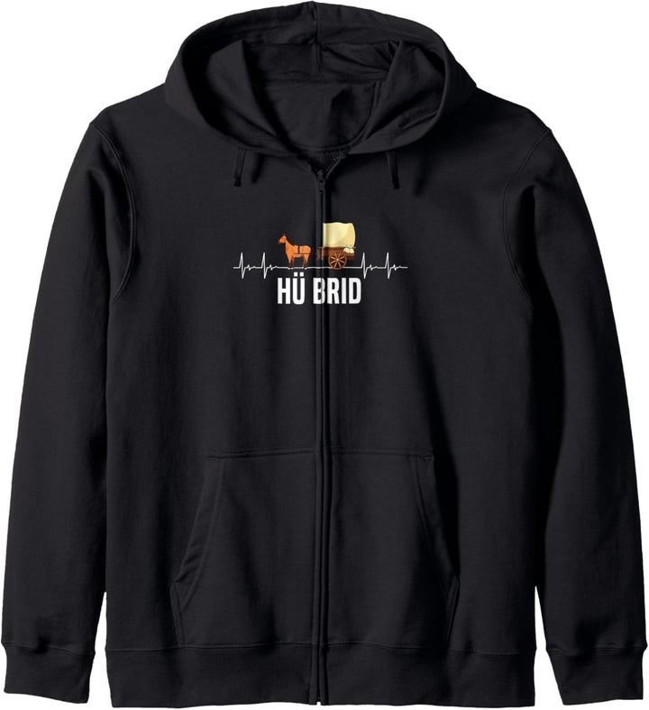 Hü Brid Pferd Kutsche Hybrid Reiten Lustig Herzschlag Kapuzenjacke