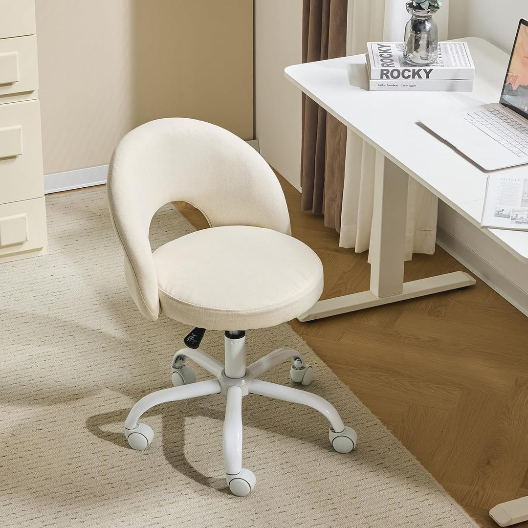 Bonnlo Homeoffice Stuhl, Schreibtischstuhl, Schminktisch Stuhl, Bürostuhl ohne Armlehnen, Drehstuhl