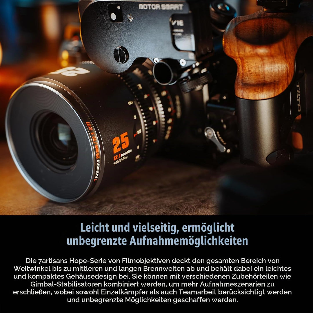 7artisans 10 mm T2.1 Cine-Objektiv, S35-Rahmen, kompatibel mit Sony E Mount-Mount (C-Rahmen), für So