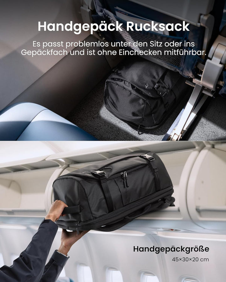 tomtoc 28L Reiserucksack, TSA-freundlicher Handgepäck Rucksack, Wasserdichter Easyjet Rucksack Handg