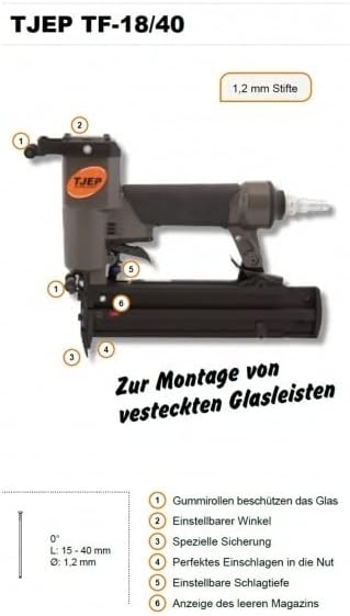 TJEP TF-18/40 Stiftnagler für Glasleisten