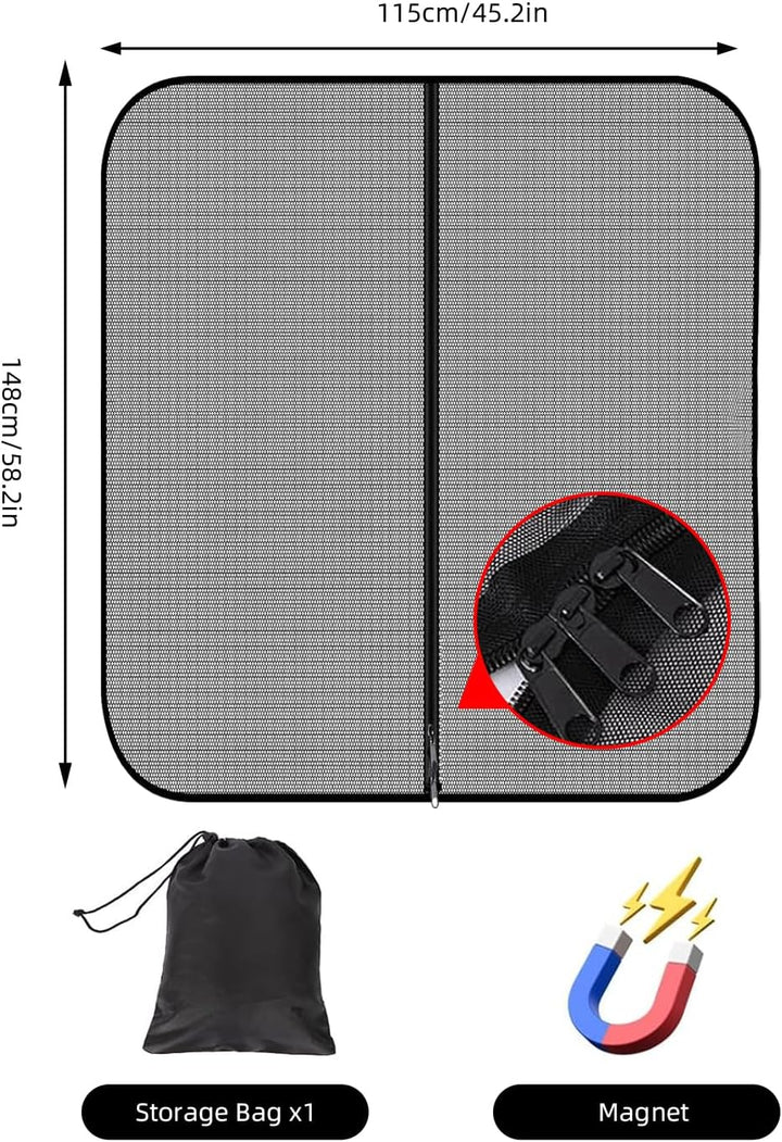 Moskitonetz Auto Hintertür Kompatibel für VW T5 T6, Magnetisch Mitte Reissverschluss Fliegengitter,