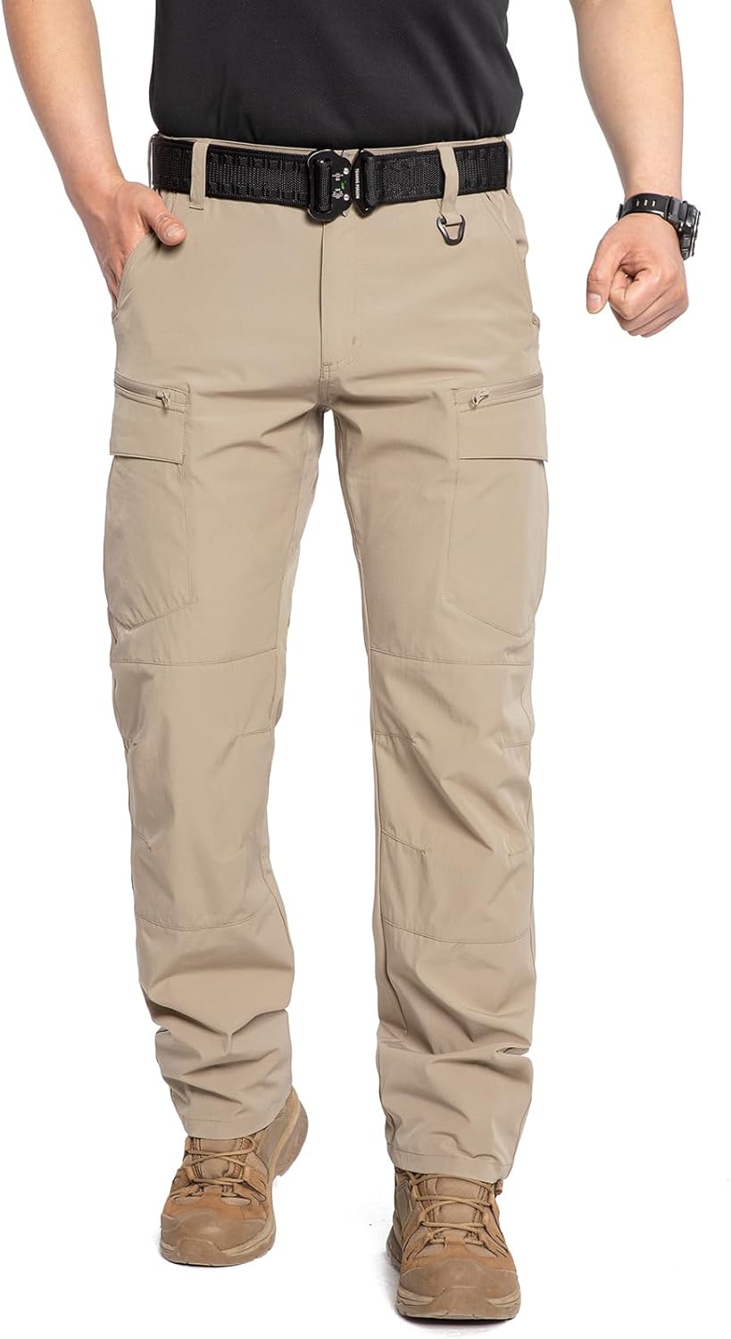 CARWORNIC Herren Schnelltrocknend Taktisch Hose Leicht Wanderhose Angelhose Stretch Cargohose 30W /