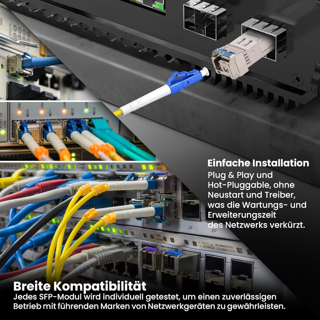 Extralink WDM SFP Modul Singlemode 10G LC 1270/1330nm bis 2km – Kompatibel mit Ubiquiti UniFi Netgea