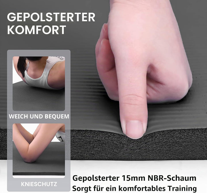 PROIRON Gymnastikmatte, Turnmatte für Zuhause mit Tragegurt Trainingsmatte Rutschfest, Yoga Matte Di