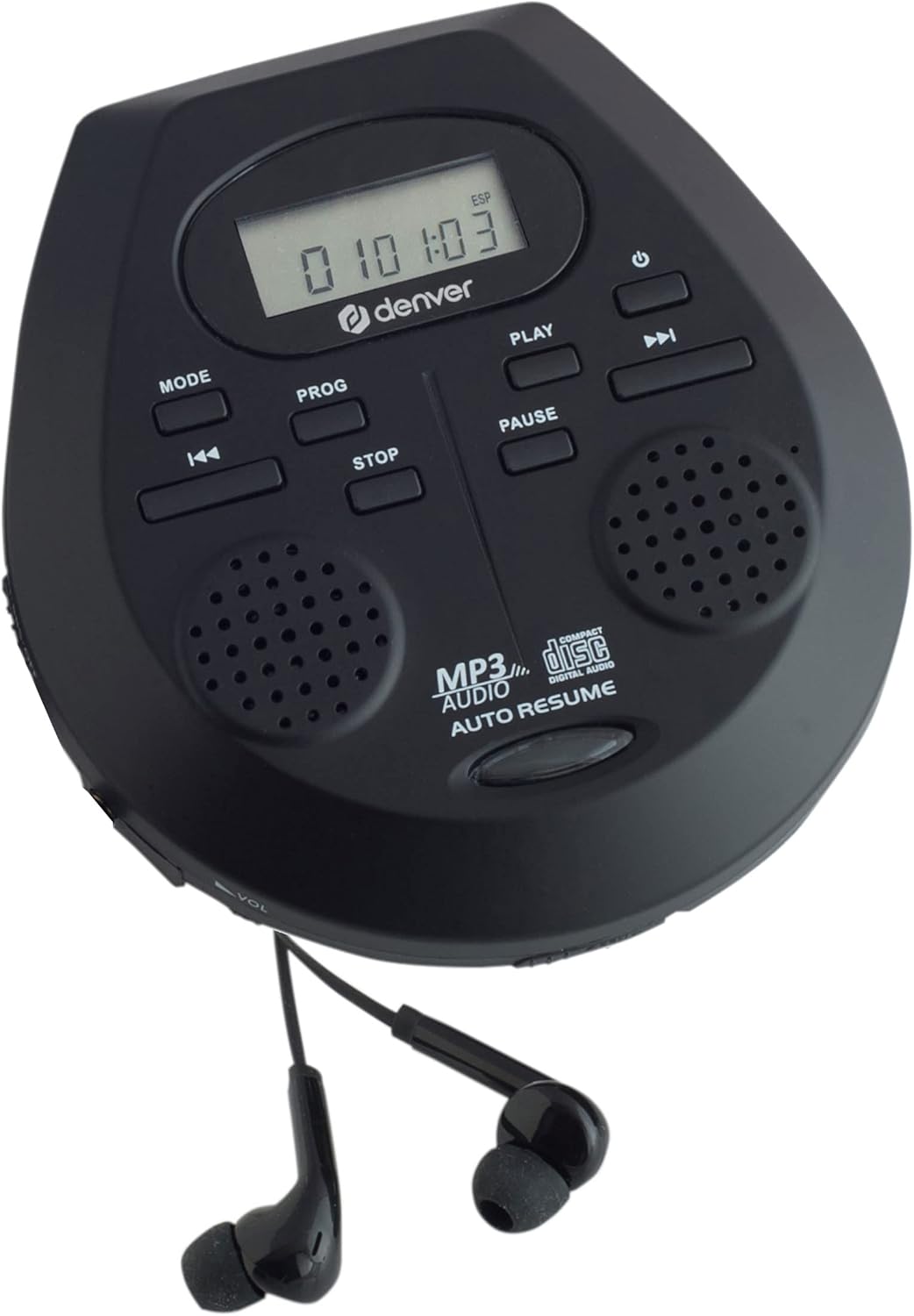 Denver DMP-395B Tragbarer CD-Player CD, CD-R, CD-RW, MP3 Inkl. Lautsprecherbox Schwarz, Schwarz