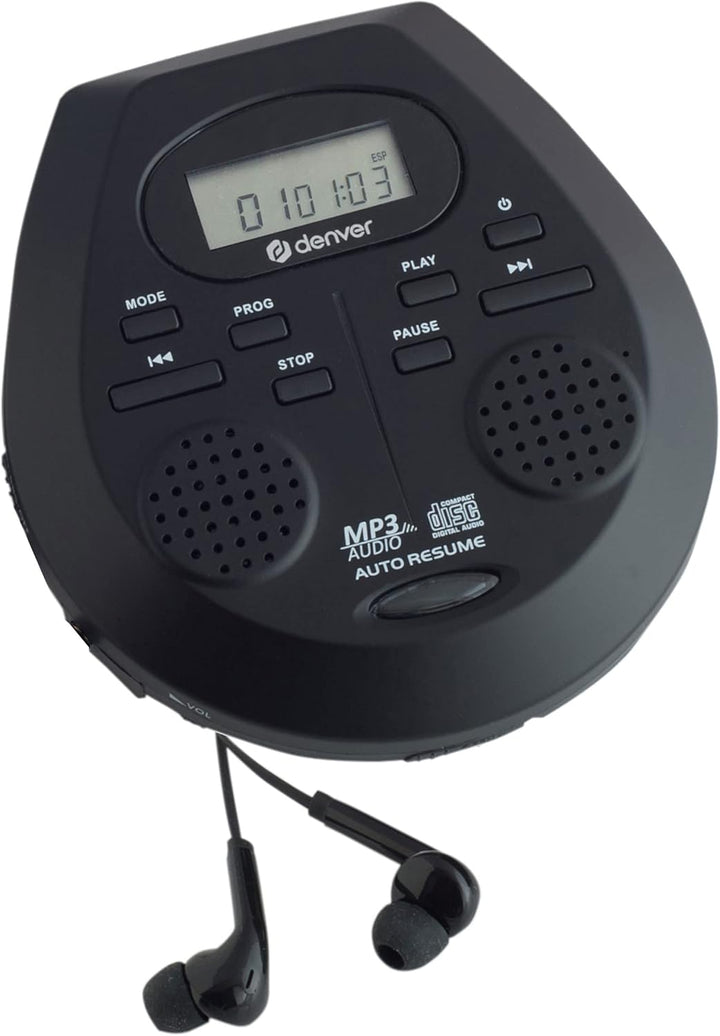 Denver DMP-395B Tragbarer CD-Player CD, CD-R, CD-RW, MP3 Inkl. Lautsprecherbox Schwarz, Schwarz
