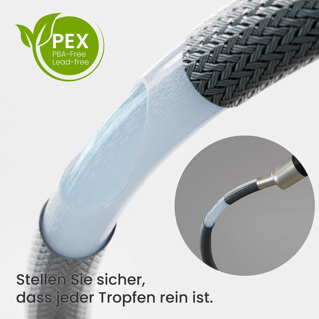 CECIPA Wasserhahn Küche Ausziehbar, Hochdruck Küchenarmatur Schwarz, 360° Schwenk Armatur Küche, Rob