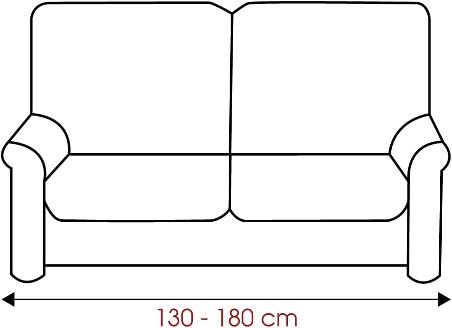 MaxiFUNDAS - Elastischer Sofabezug Vega 2-Sitzer Dunkelbeige 2 Plätze Leinfarben, 2 Plätze Leinfarbe