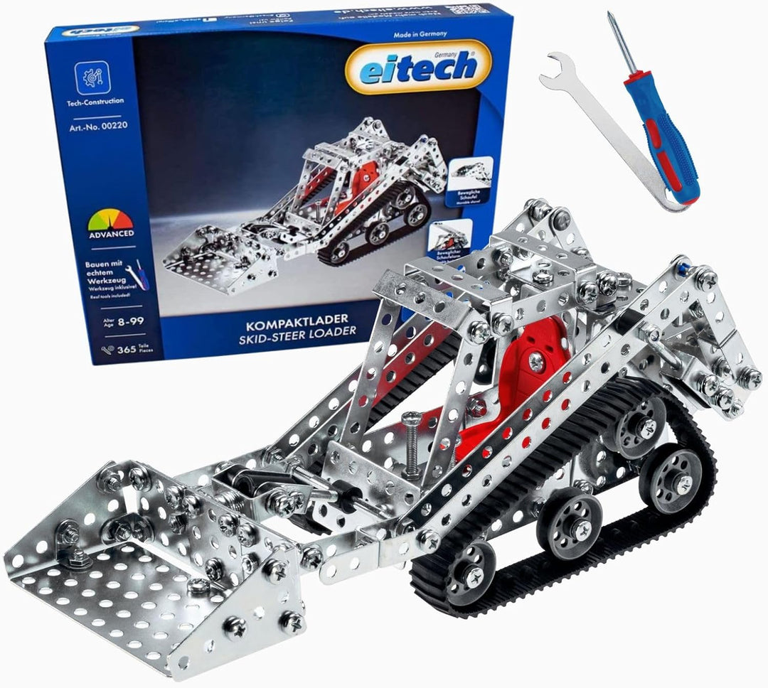 Eitech 00220 Metallbaukasten - Kompaktlader, Modellbau mit 365 Teilen, Baustellenfahrzeug Bausatz, f
