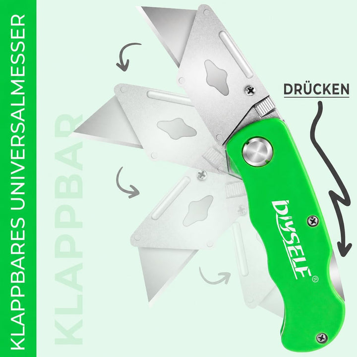 DIYSELF Messer 7er Pack Kartonschneider, Rückenschloss Design, Schneller Klingenwechsel, Rasiermesse