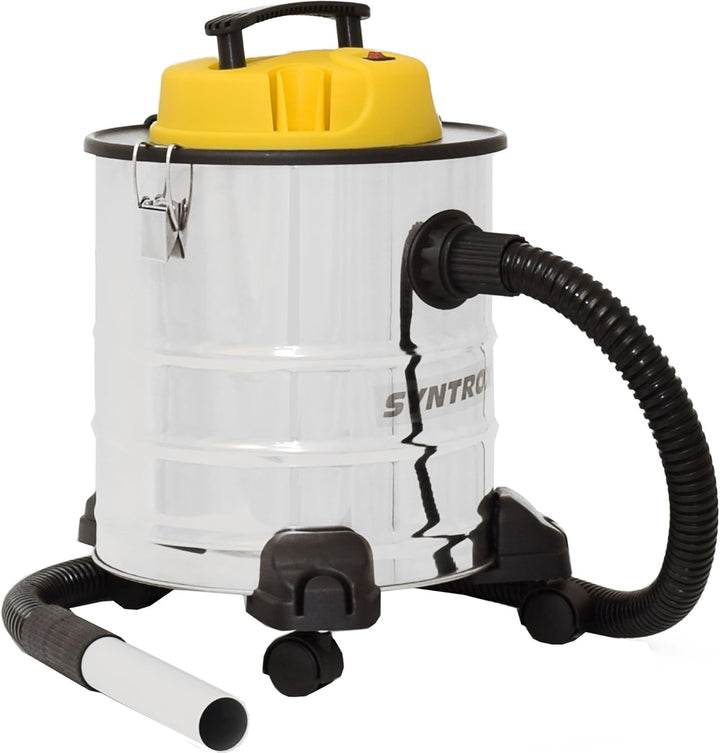 Syntrox Germany 2 in 1 Aschesauger und Staubsauger Edelstahl 20 Liter mit Motor Feinstaubsauger Asch