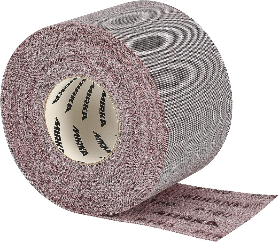 Mirka Abranet Netz-Schleifrolle 115 mm x 25 m Klett / Korn P180 / 1 Rolle / zum Schleifen von Holz,