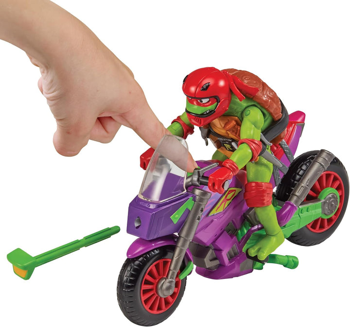 TEENAGE MUTANT NINJA Turtles - Fahrzeug mit Figur - Lila Drachen-Cycle mit Raph, Lila Drachen-Cycle