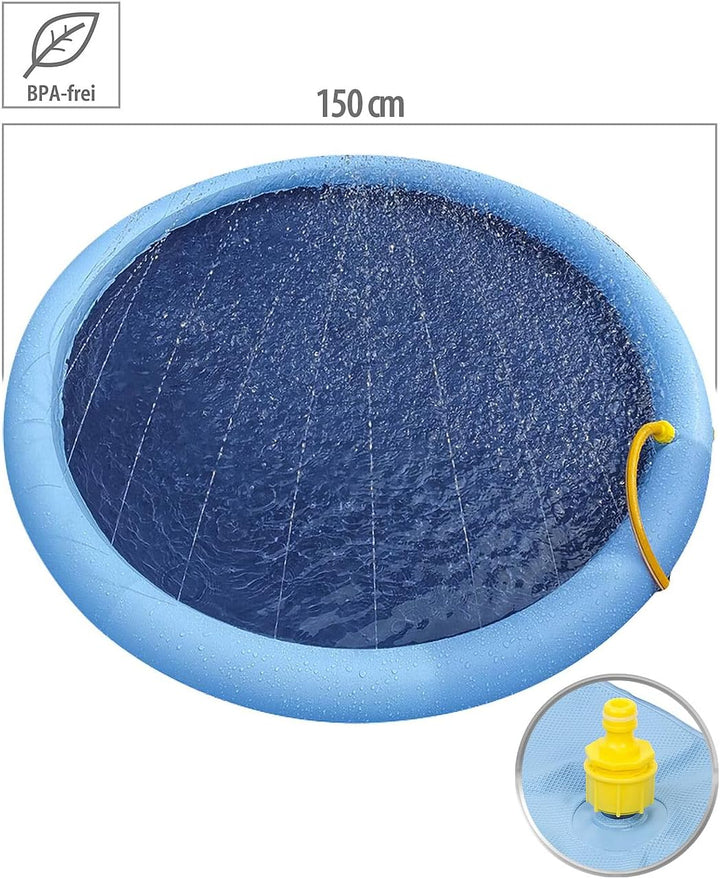 infactory Wasserspielmatte Kinder: Wasser-Spielmatte für Kinder & Hunde, Schlauchanschluss, PVC, BPA
