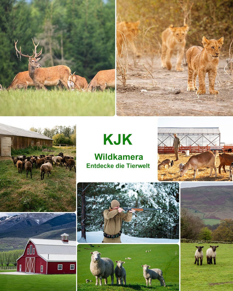 KJK Wildkamera WLAN 2.7K 64MP mit 64GB SD Karte, Wildtierkamera mit Nachtsicht, 0.05s Auslöser Beweg