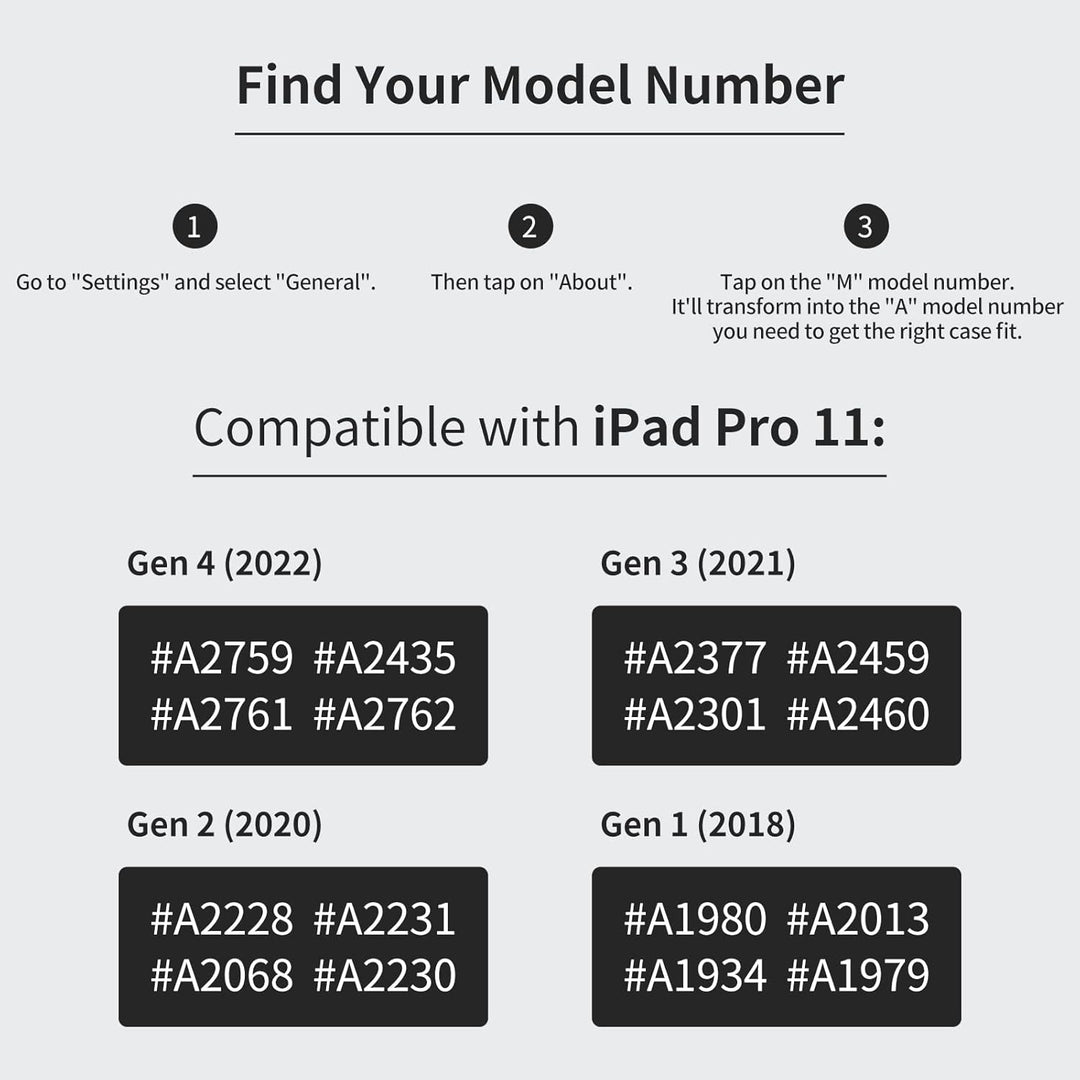 Holimet für iPad Pro 27,9 cm (11 Zoll) 2. Generation 2020 mit integriertem Stifthalter, PU-Leder Sch