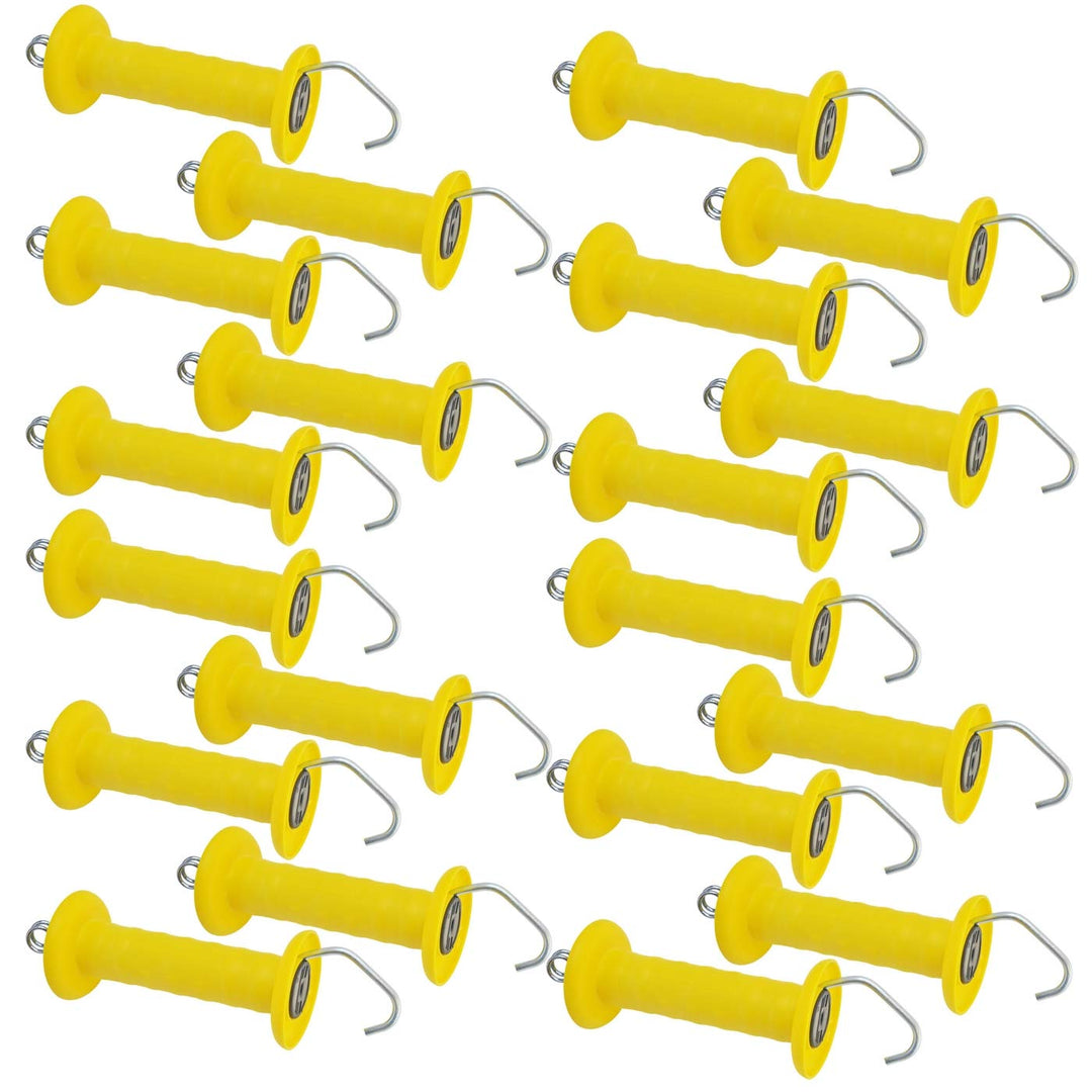 VOSS.farming 20x Torgriff, mit Haken, gelb mit robuster Zugfeder und extra breitem Handschutz