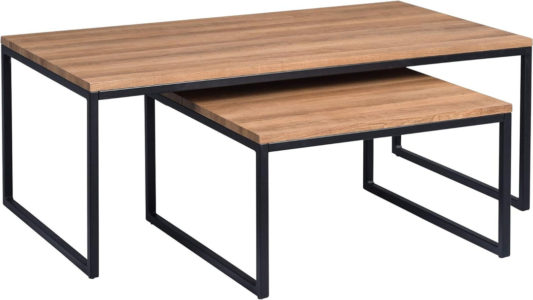 M2 Kollektion Jakarta 1 Couchtisch, MDF Dekor Eiche braun, 60x60cm, Höhe 35cm, Jakarta 1