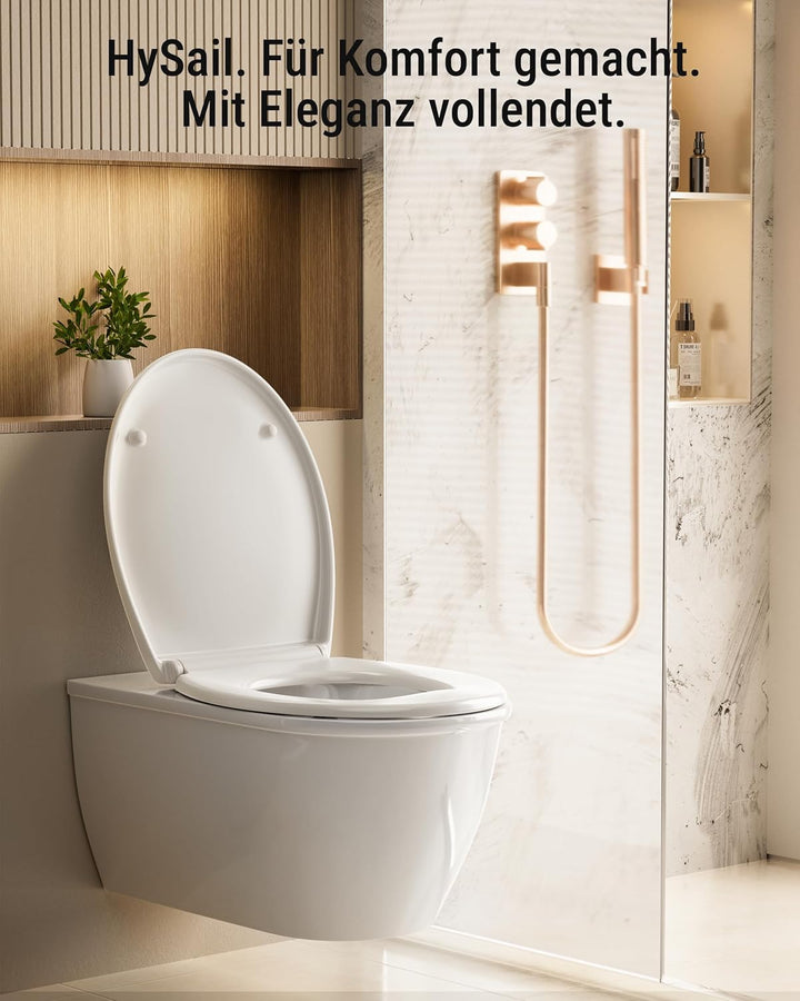 HySail Hochwertiger Toilettendeckel mit Absenkautomatik, Schnellverschluss und Hygienischer Oberfläc