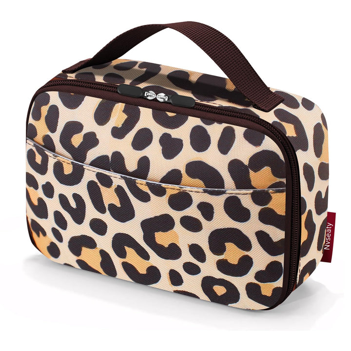 Kühltasche Klein - 3 Farben: Grau, Schwarz, Leopardmuster, Ideal für Lebensmittel, Getränke, Mahlzei