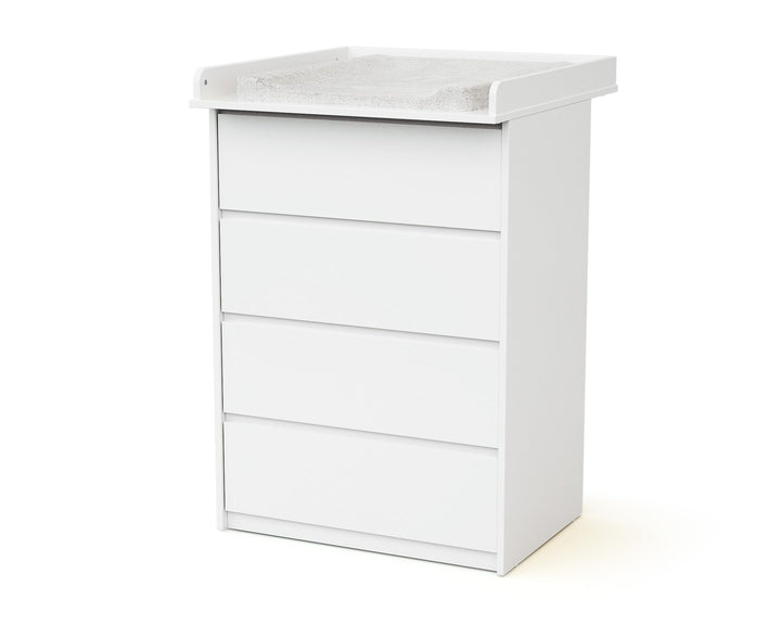 Webaby - Babykommode mit 4 Schubladen und Wickeltisch aus Holz, 70 cm UNO - Weiss, Weiß