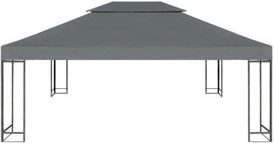 yorten 2-Stufiges Pavillondach Ersatzdach PVC-Beschichtung Wasserdicht Anthrazit 310 g/m² 4 x 3 m fü