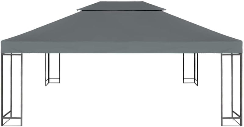yorten 2-Stufiges Pavillondach Ersatzdach PVC-Beschichtung Wasserdicht Anthrazit 310 g/m² 4 x 3 m fü