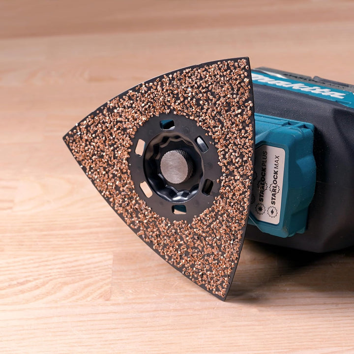 Makita B-66553 Starlock Max HM/TC Deltaplatte 116 mm MAM015, Körnung 20, für Mörtel, Leim, Fiberglas