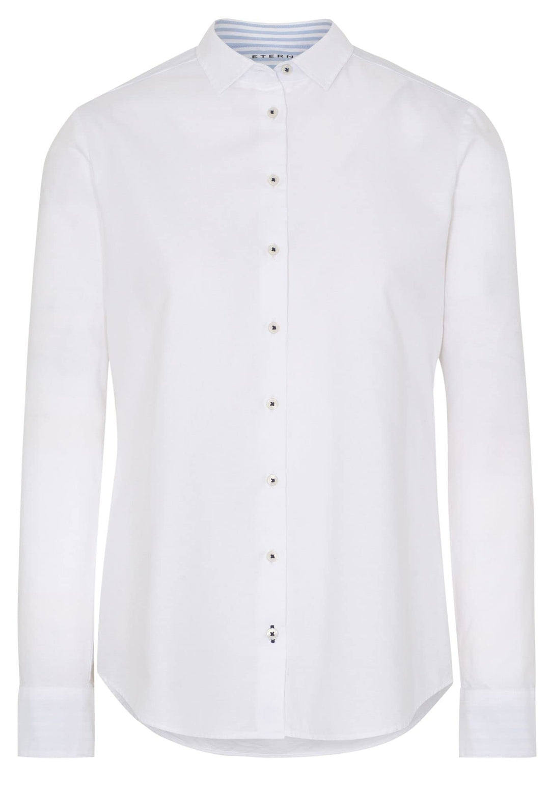 eterna Modern Fit Langarm Bluse Hemdkragen Patch weiss 34 Weiss, 34 Weiss