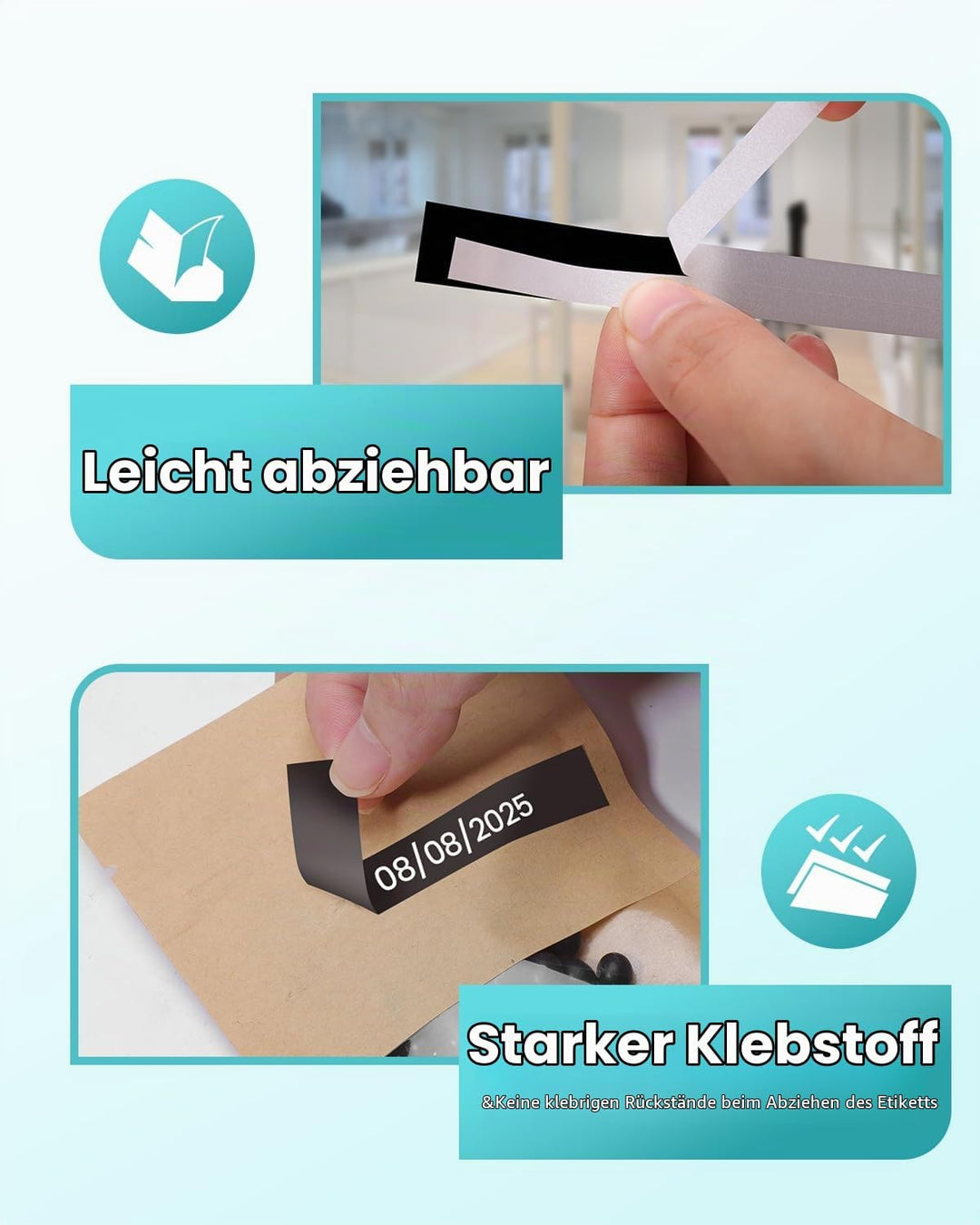 MarkField 4x TZe-325 9mm Weiss auf Schwarz Schriftband Kompatible für Brother P-Touch Bänder TZ TZe3