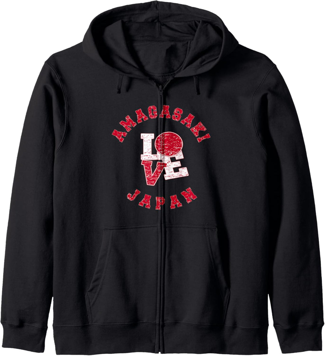 Vintage Amagasaki Japan Love, japanische Flagge Kapuzenjacke