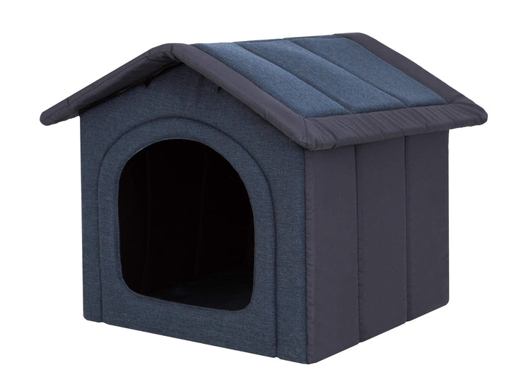 PillowPrim Hundehütte Hundehöhle Hundebett Hundehaus Katzenhöhle Tierbett XL - 60x55 cm Navy blau XL